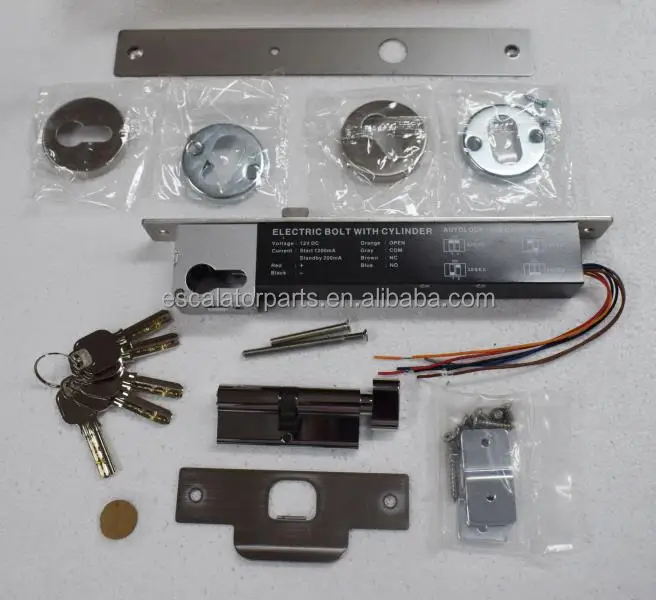 Elevator 304 Stainless Steel Electric Drop Bolt Lock with Cylinder 12V DC