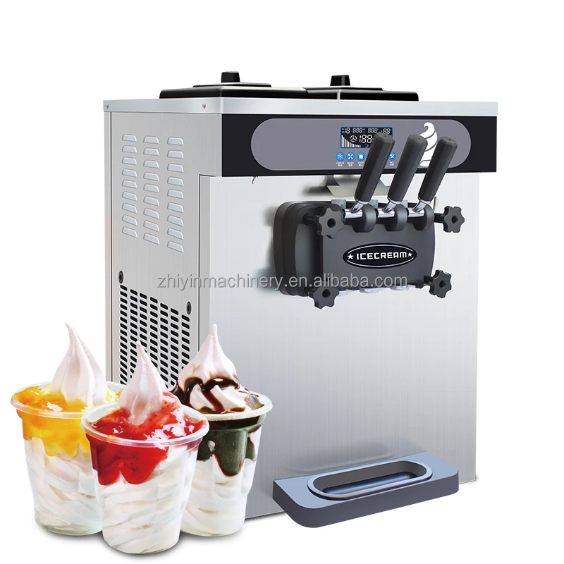Commercial Stainless Steel Homemade Cone Ice Cream Used Automatic Softy Three Flavors Soft Serve Ice Cream Machine Factory Price