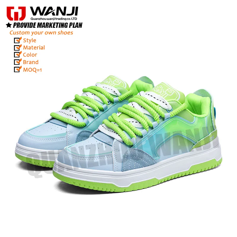 New Hot Selling Fresh Color Matching Casual Comfortable All-In-One Wear Buffer Shock Absorption Running Custom Sneakers