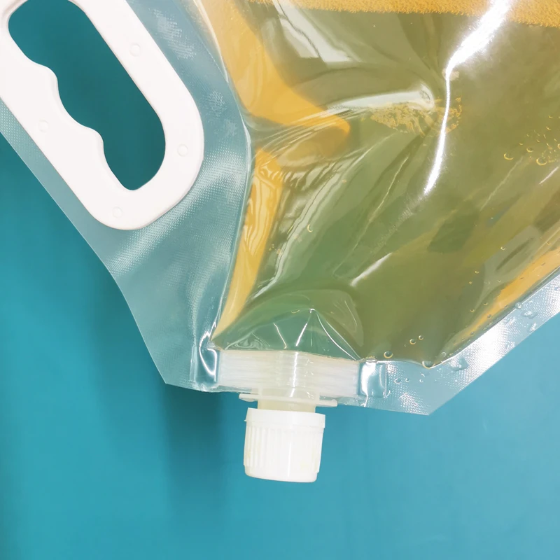 Transparent reusable spout pouch 5 litre food grade drink beer liquid packaging pouches