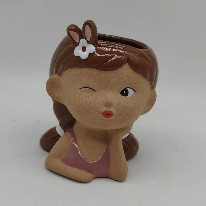 New Arrival Princess cute girl  Flower Pot Lovely Fairy Tale Design Classic Style Christmas Succulent Planter in Stock for Sale