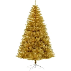 Wholesale high quality 6ft pet tinsel artificial christmas tree gold