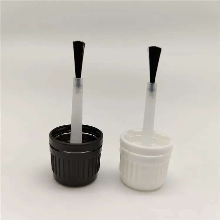 18mm plastic cap with brush  tamper evident cap nail polish brush cap