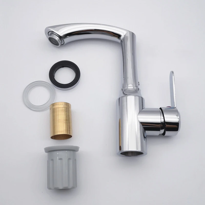 SAKEMI Electroplated stainless steel ball basin hot and cold faucet mixed water single handle single hole basin faucet