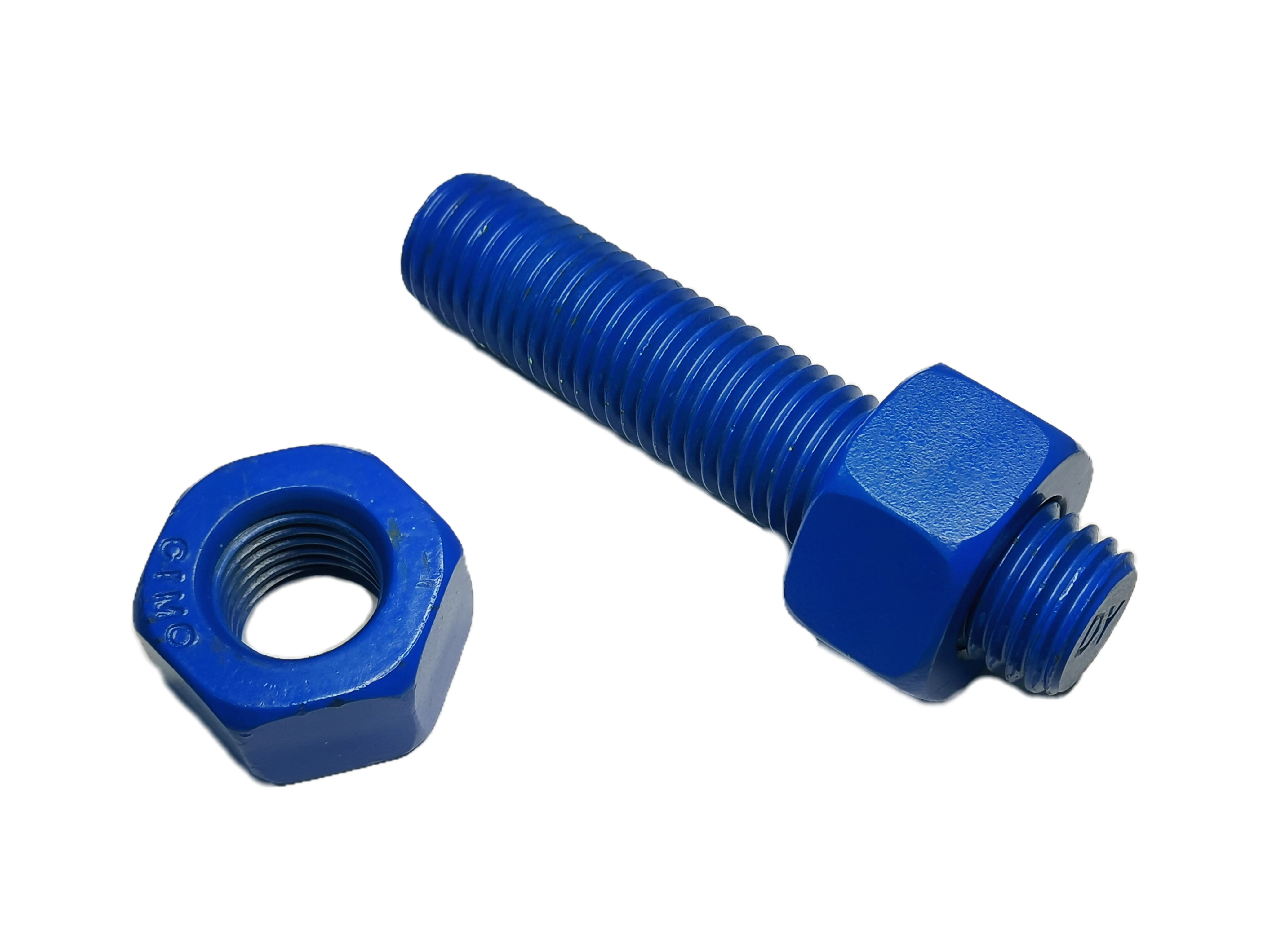 Factory supply  carbon steel PTFE ASTM A193 B7 double head Stud Bolt High Tensile Full Threaded Bar Stud Bolt with 2h nut