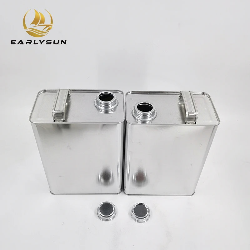 Hot sale square engine oil metal tin can petrol use tin box with plastic cap