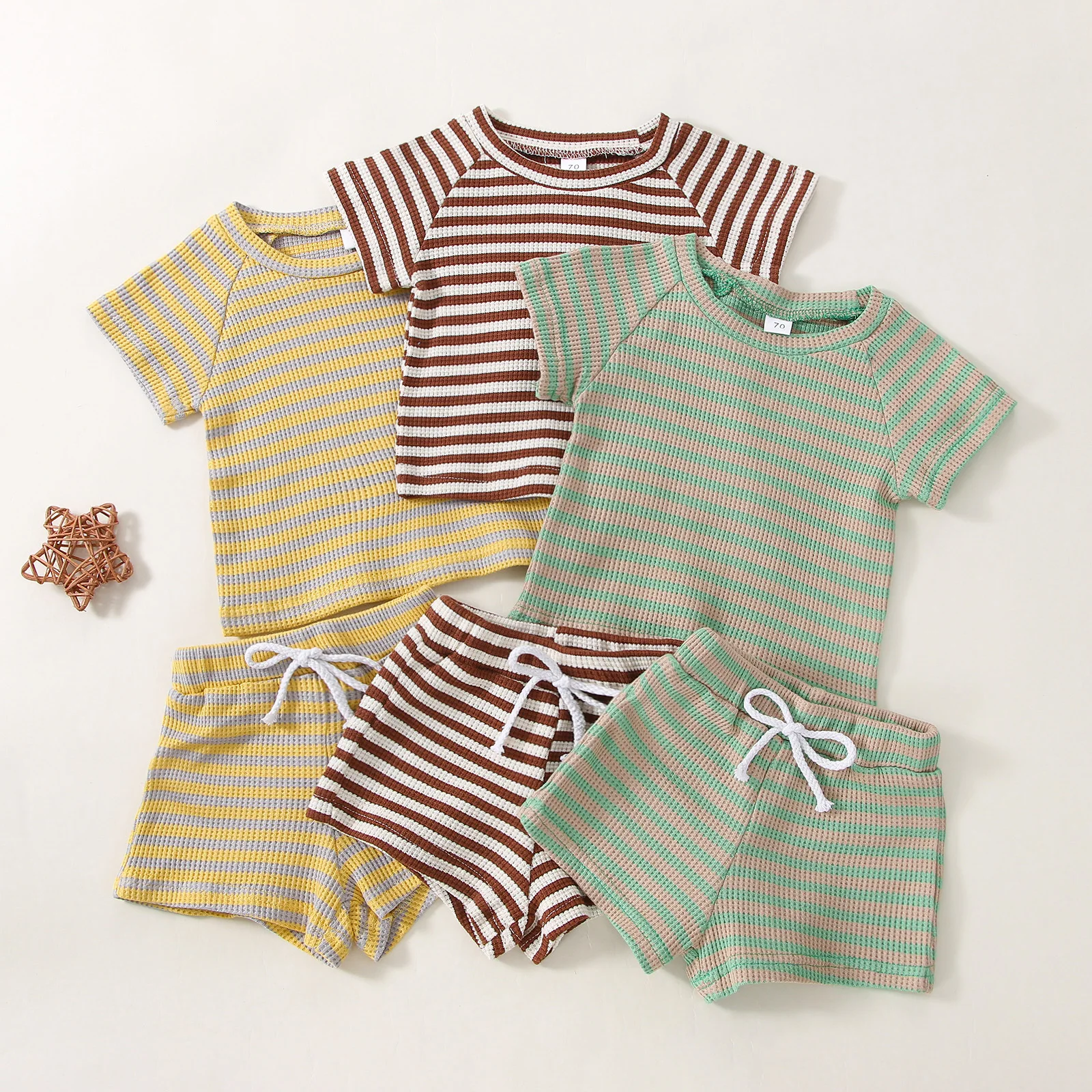 Comfortable baby clothes set summer short sleeves dress baby for boy and girl