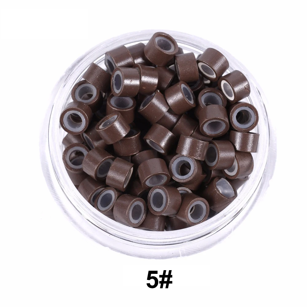 1000pcs/bottle Silicone Lined Micro Ring Beads for Hair Extensions Microlinks Hair Accessories Rings Salon Tools