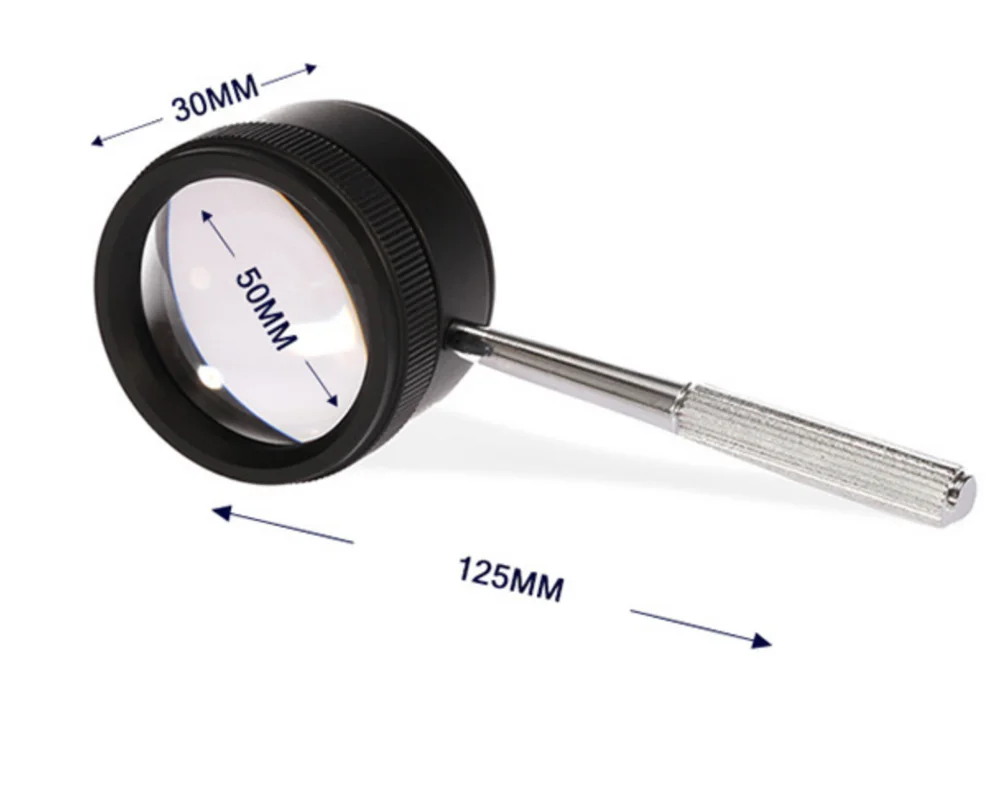 35x50 Zoom Glasses portable hand-held magnifying glass jewelry appraisal magnifier With Metal Handle