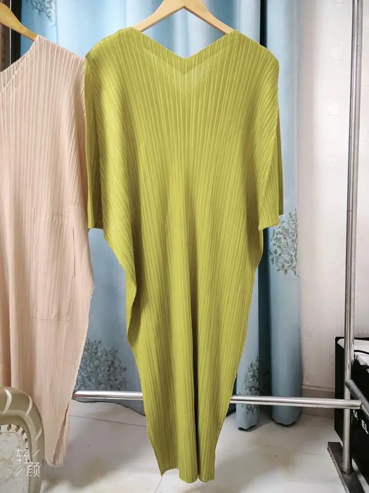 Плиссированное Платье С v-образным вырезом профиль карман подол с разрезами; дизайнерское детское платье повседневное свободное платье