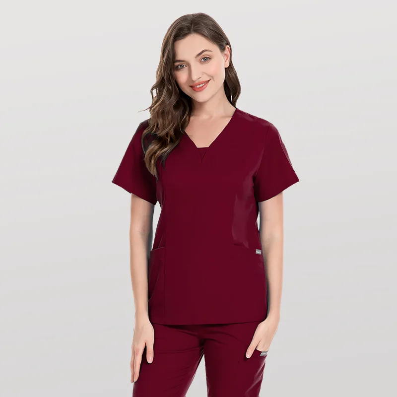 High quality hospital women men nurse doctor scrubs top pants suit custom logo prison uniform beauty salon spa scrubs uniforms