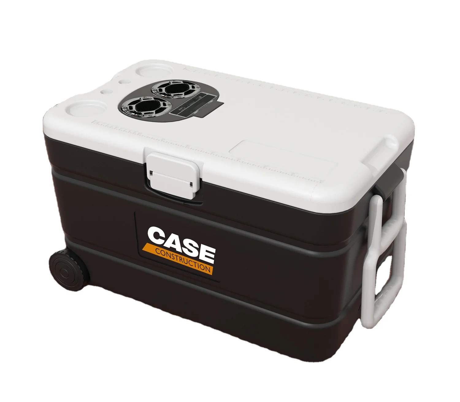 Outdoor portable trolley cooler box with Bluetooth Speaker radio bigger wheels,big game fishing cooler box