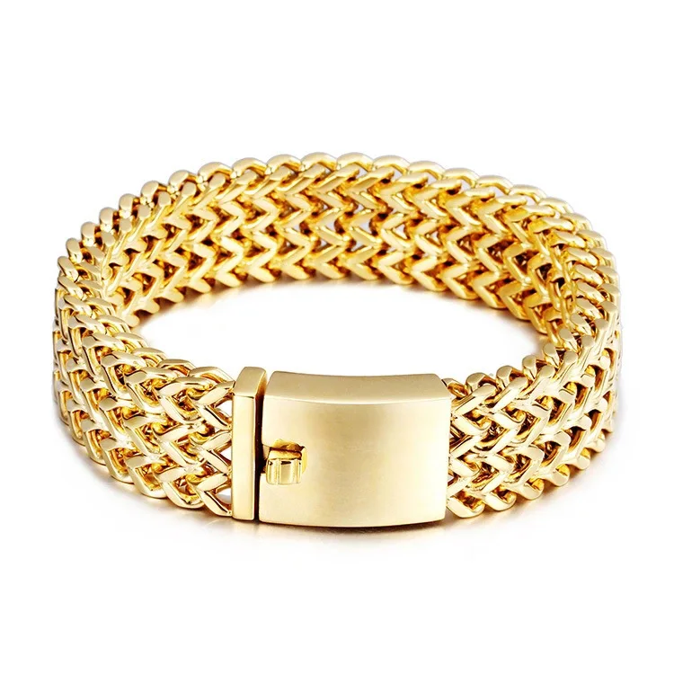 Custom new 316L steel bracelet, contracted fashion, 18k gold plating jewelry chain stainless steel bangle