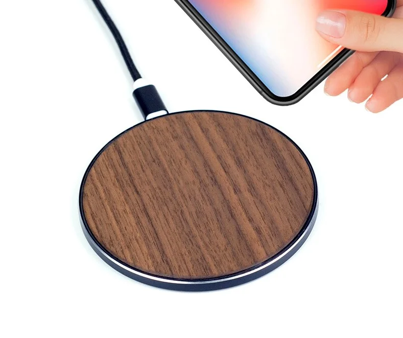 
Black walnut wireless charger customized logo 