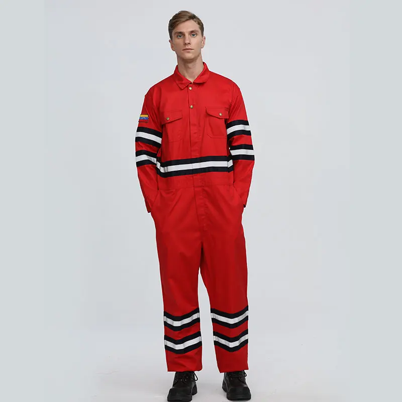 Wholesale Fire Resistant Workwear Safety Clothing Flame Retardant Reflective Hi Vis Long Sleeve Work Wear Fr Coverall