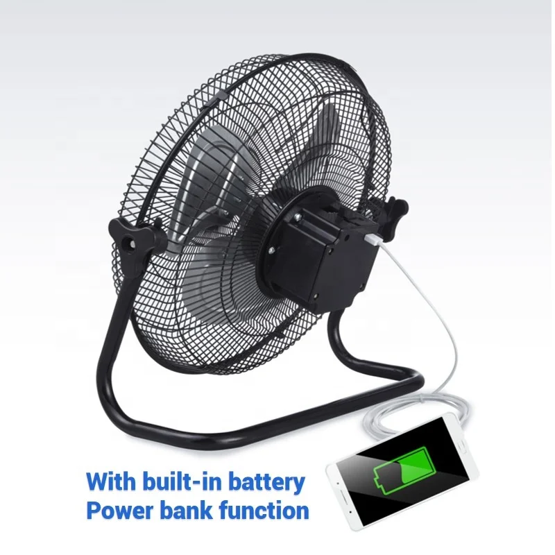 Battery Rechargeable Fan Dc 12v Portable Solar Fan 12 Inch Wireless Rechargeable Floor Fan