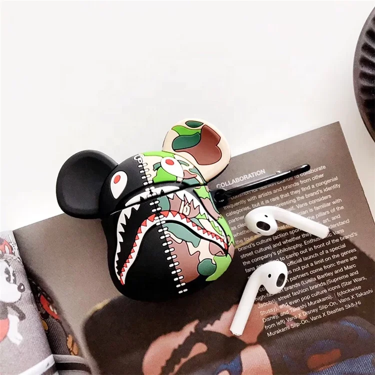 
Bear 400 Inspired Silicon for Airpods Case With Hook for airpods 2 1 designers airpod case shockproof dustproof 