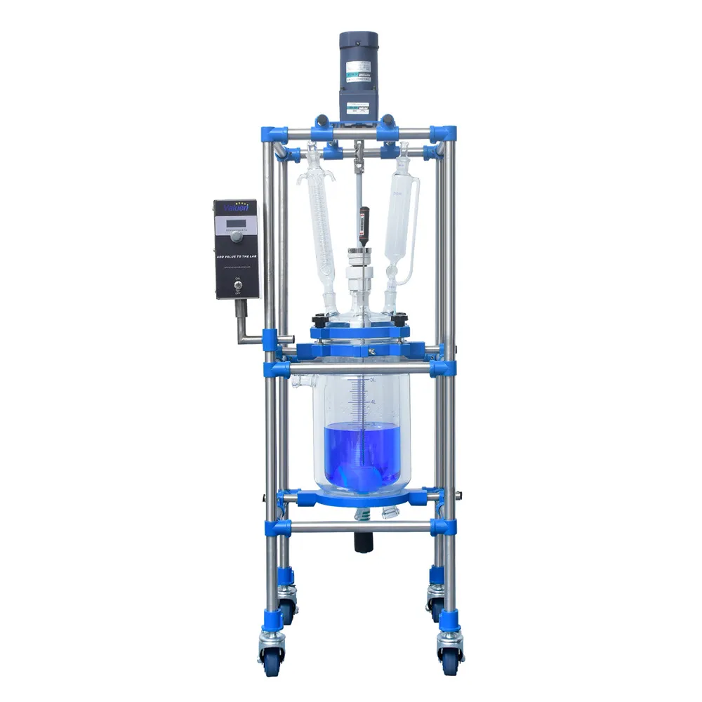 Valuen 5L Crystallization Reactor Double Jacketed Glass Reactor  double layer glass reaction kettle