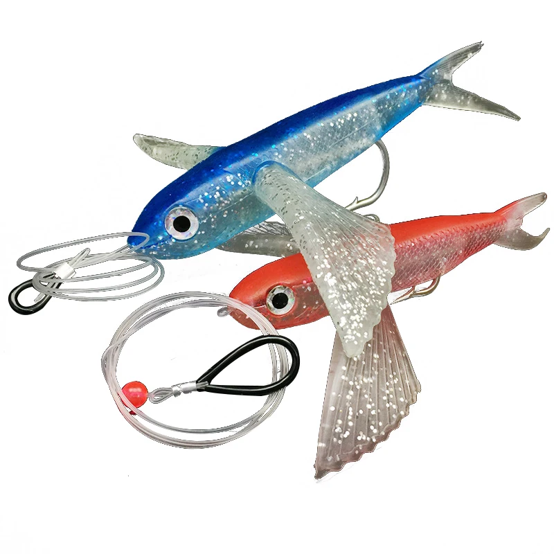 Flying fish with line 17cm sea fishing soft bait tuna lure big winged fish bait fishing lure fishing gear and accessories