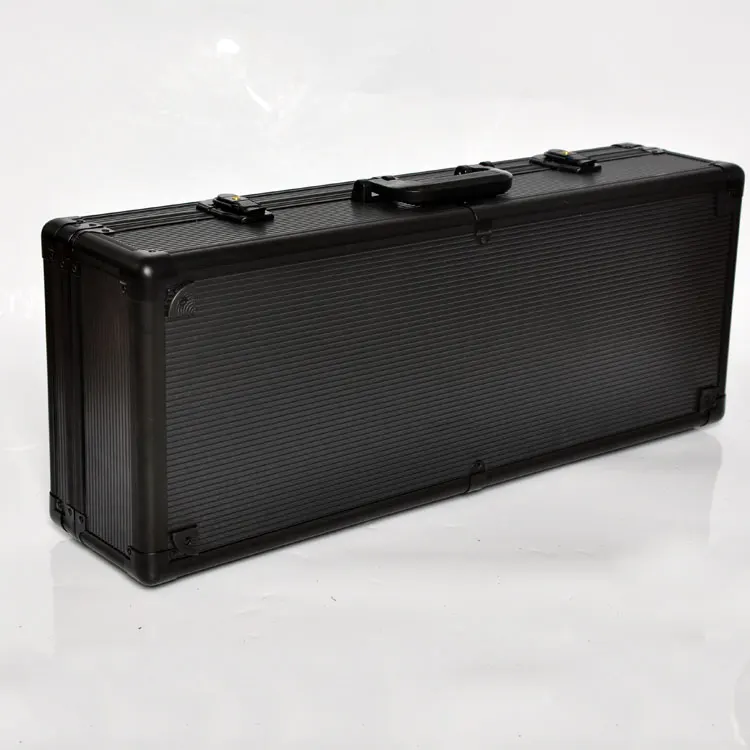Black aluminum frame Rifle gun case with lock