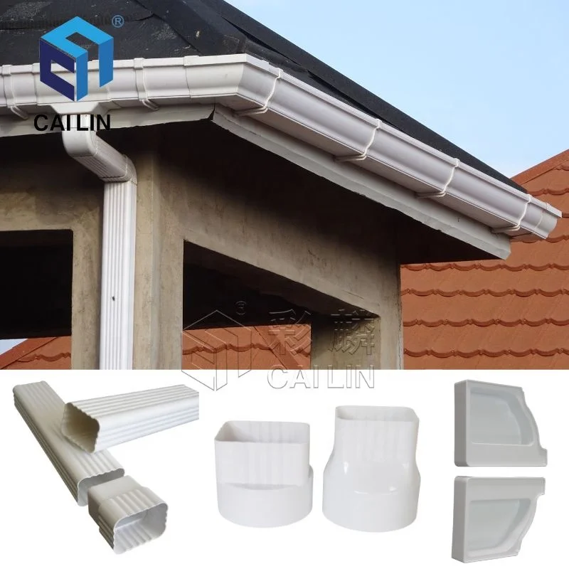 5.2 Inch/ 7 Inch High Quality Water Harvesting System PVC Rain Gutter And Downspout Building Materials for House Construction