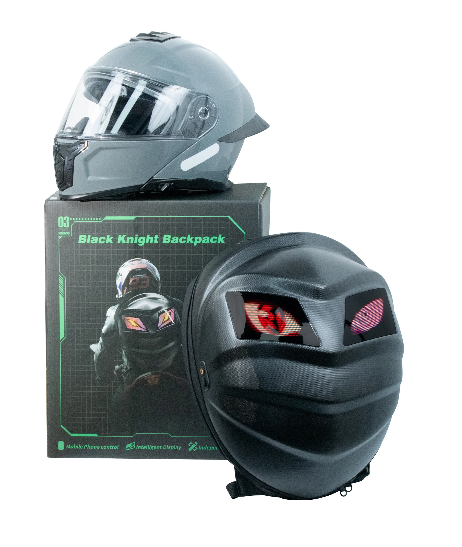 2024 High Summer Alien LED Display Black Knight Backpack for Motorcycle Bike Bicycle Backpacks Bags