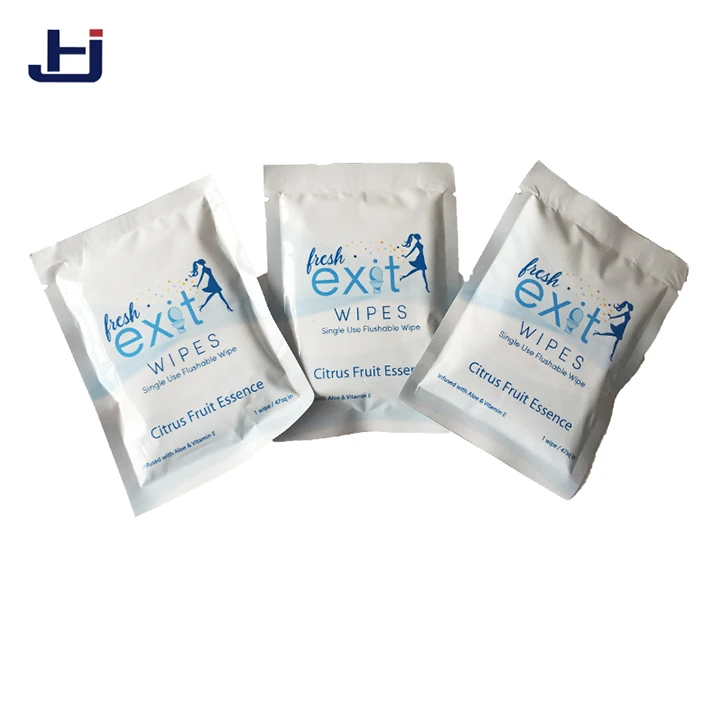Individual single use flushable wet wipes for women personal cleaning use