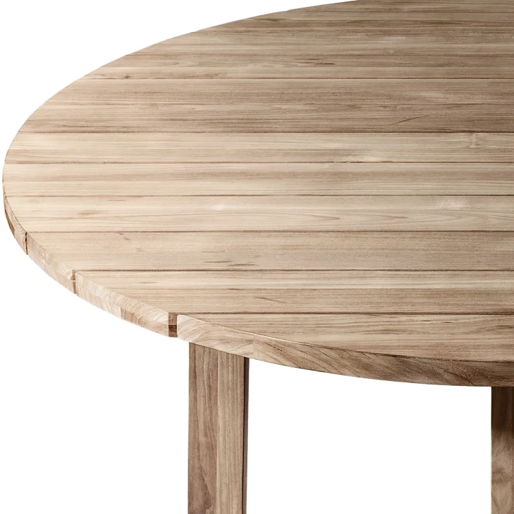 New Arrival American Style Outdoor Dining Set Patio Furniture Garden Set All-weather Teak Wooden Round Dining Table and Chair