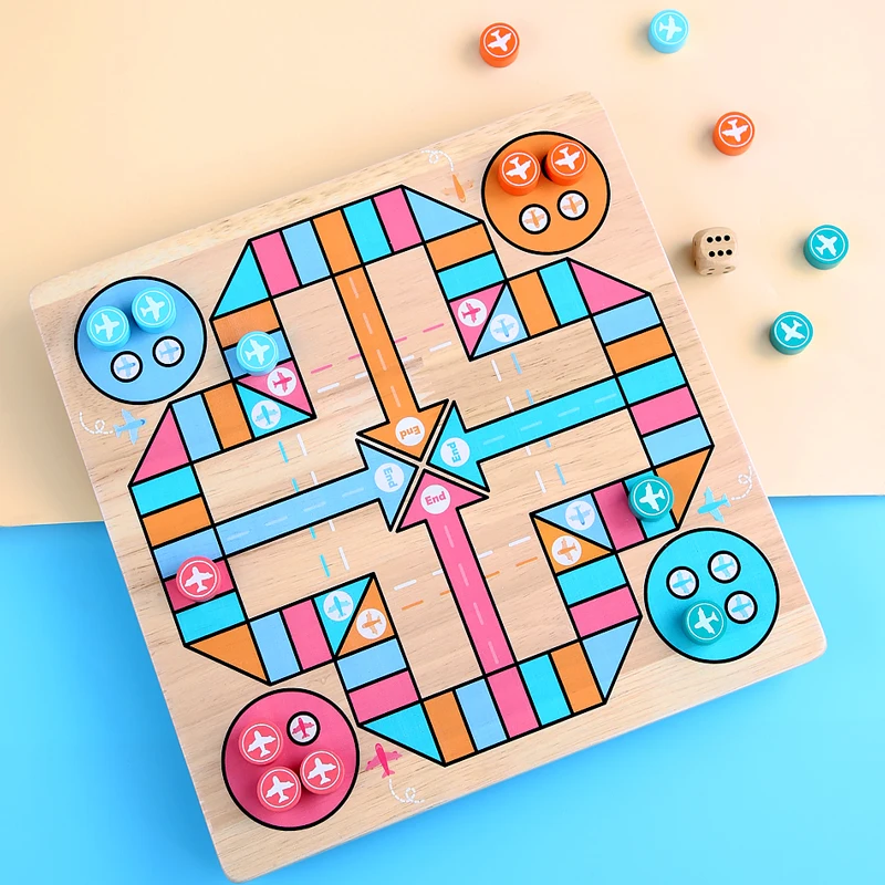 Manufacturers sell like hot cakes to eliminate the joy of flying chess clip beads fun children wooden early education toys