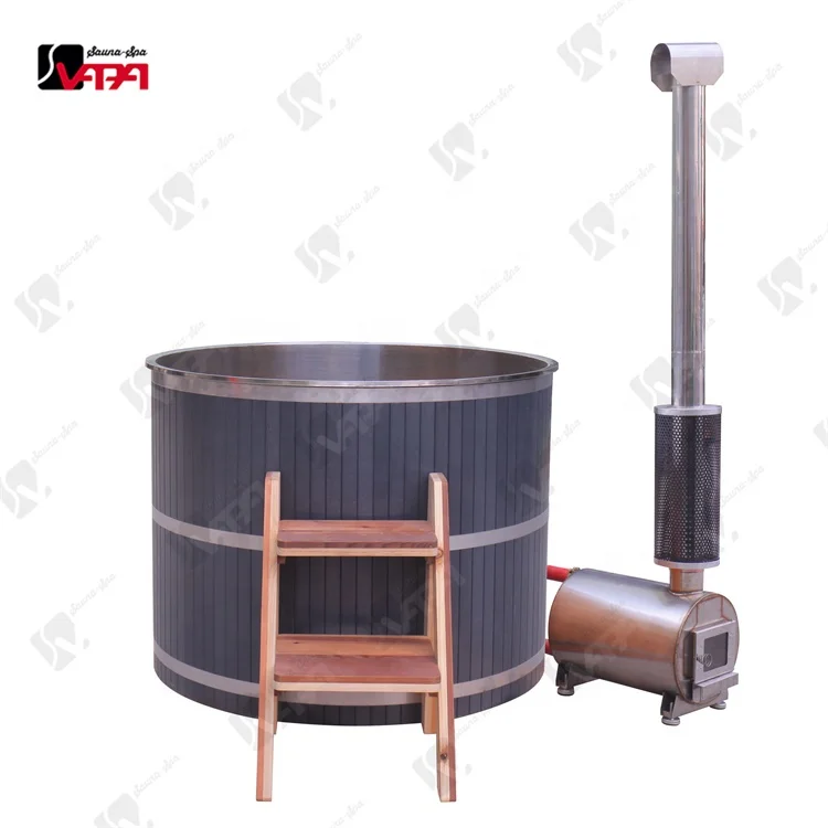 Vapasauna Direct Manufacturer Stainless steel barrel hot tub customizable hot sales outdoor sauna external stove