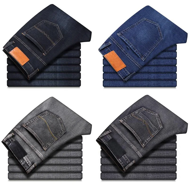 Office Men Jeans With Full Color Designer Jeans Italian Slim Fit Strech Black Jeans For Business and Vocation Wear