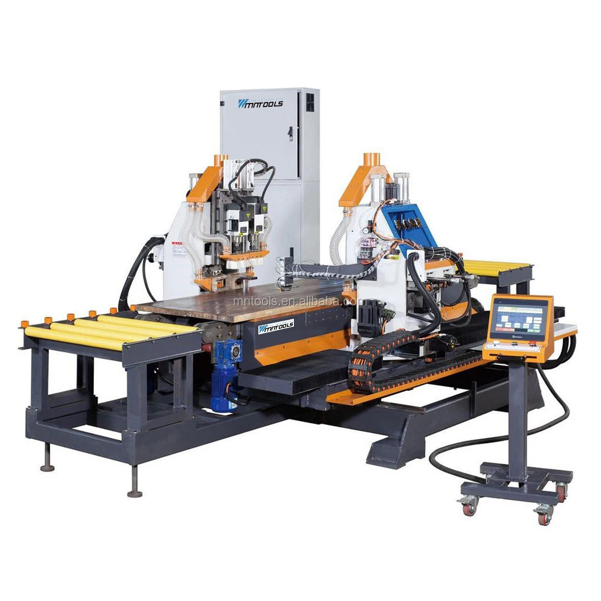 CNC wooden door lock hole and hinge boring machine