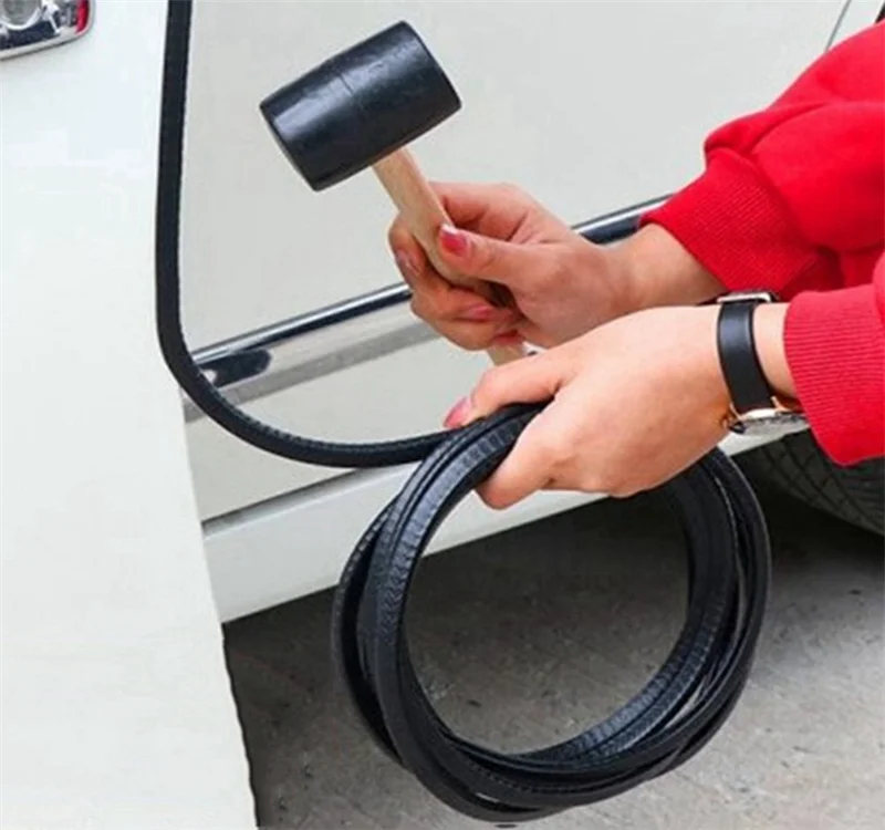 5M/Roll Universal Car Door Anti Collision Strip with Steel Disc Bumper Trim Edge Anti-Scratch Protector Strip Sealing Guard