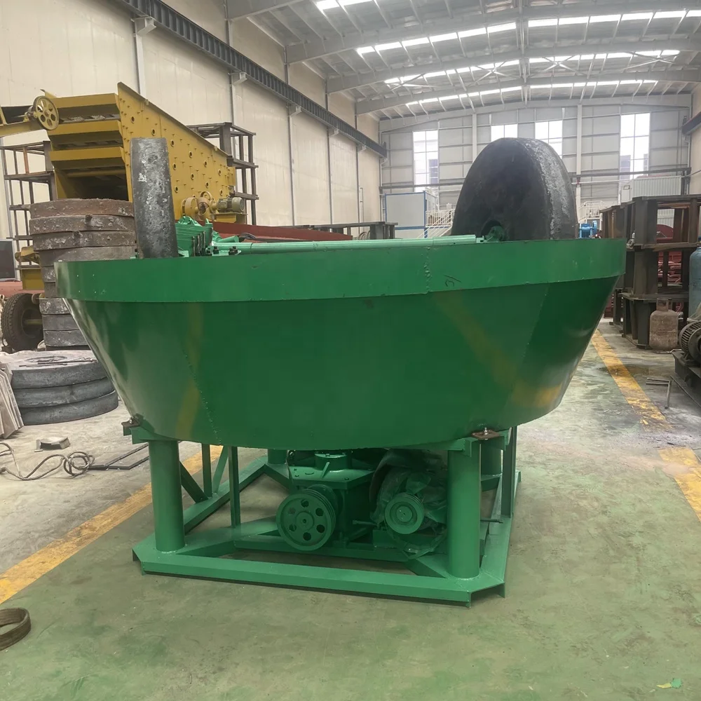 Beneficiation gold and silver ore mill rock gold slag powder grinding equipment gold fine grinding equipment Wet Pan Mill