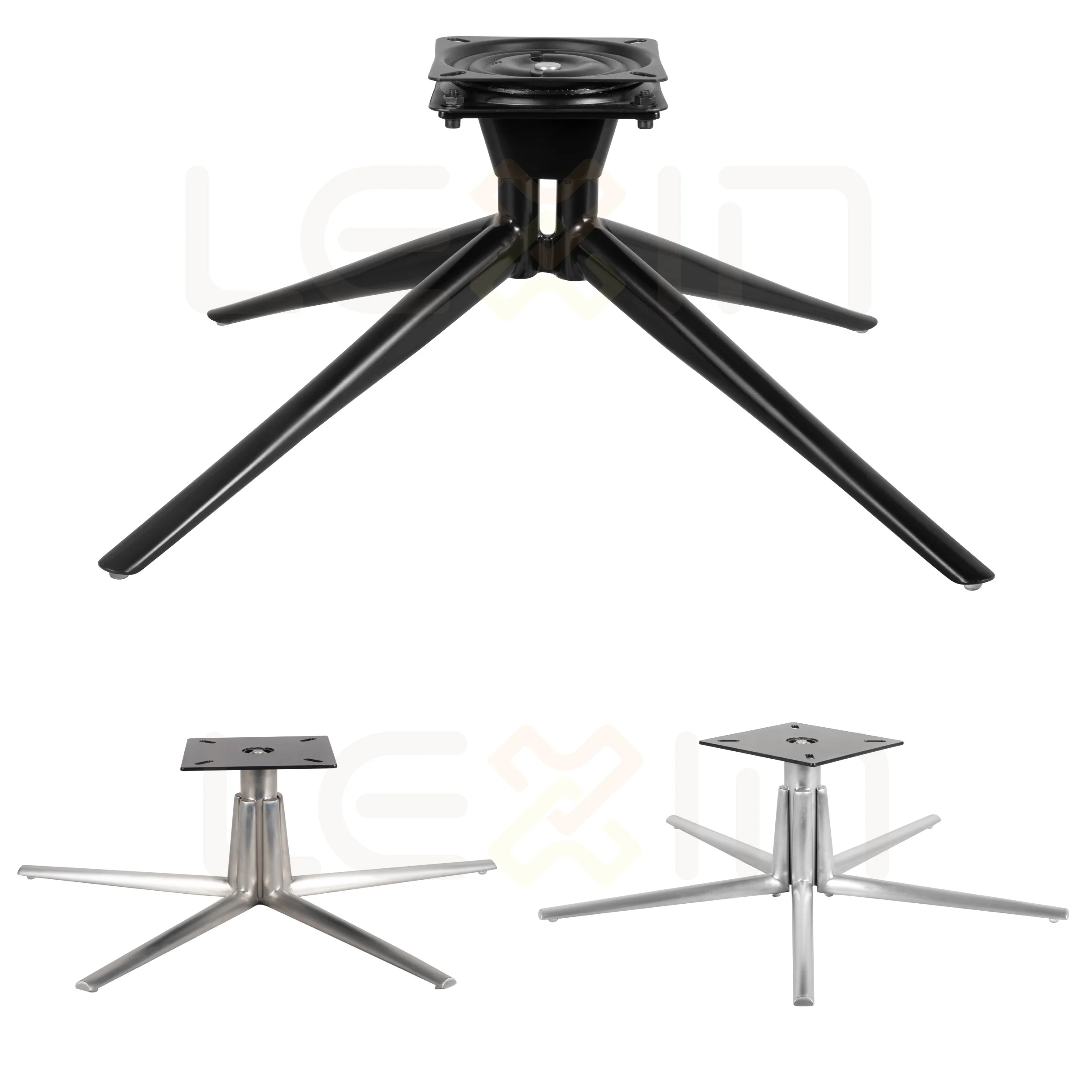 Professional produce electroplating 4 stars swivel chair basa furniture leg chair accessories