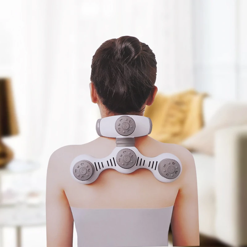 Multi Heads Red Hot Moxibustion and Hot Compress Pain Relief Moxi Neck Massager