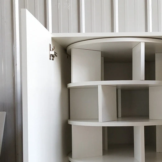 wood grain melamine particleboard medium density fibreboard wholesale round revolving belt door shoe Cabinet