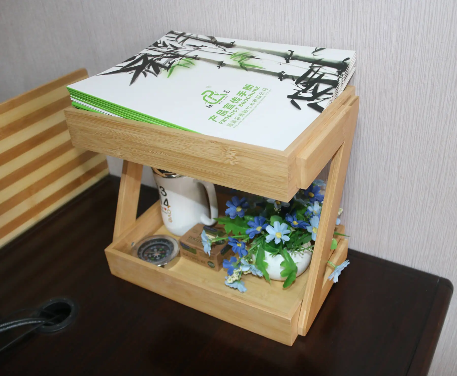 High Quality 2 Tier Storage Shelf Bamboo Makeup Organizer bamboo make up organizer