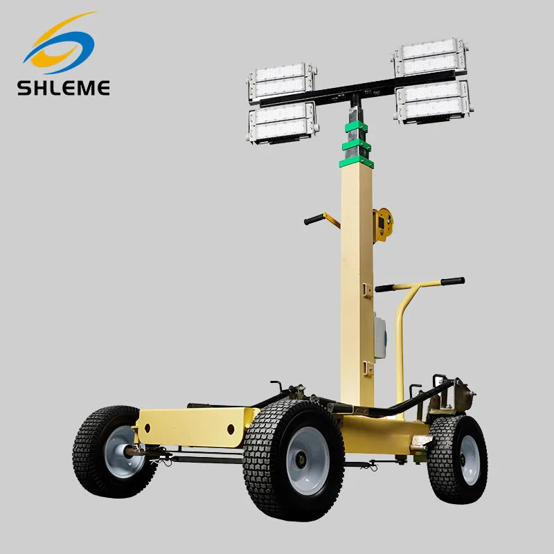 5m mast led sport lighting mobile wanker flood lighting tower with 5kw diesel generator