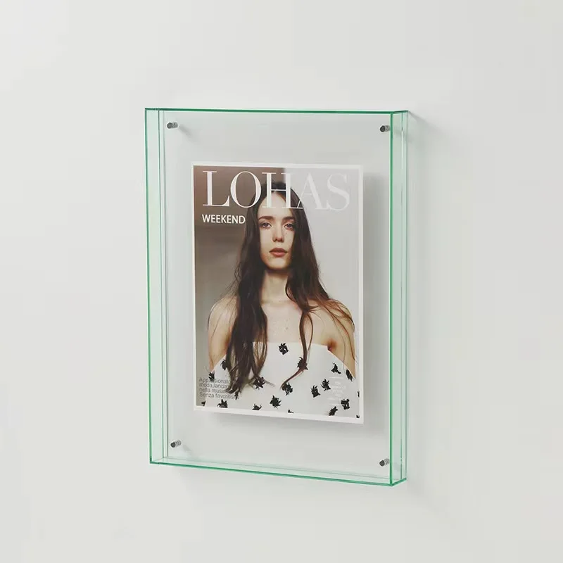 New Custom Colorful Plexiglass Display Box Transparent Acrylic Photo Frame with Dust Cover Customizable