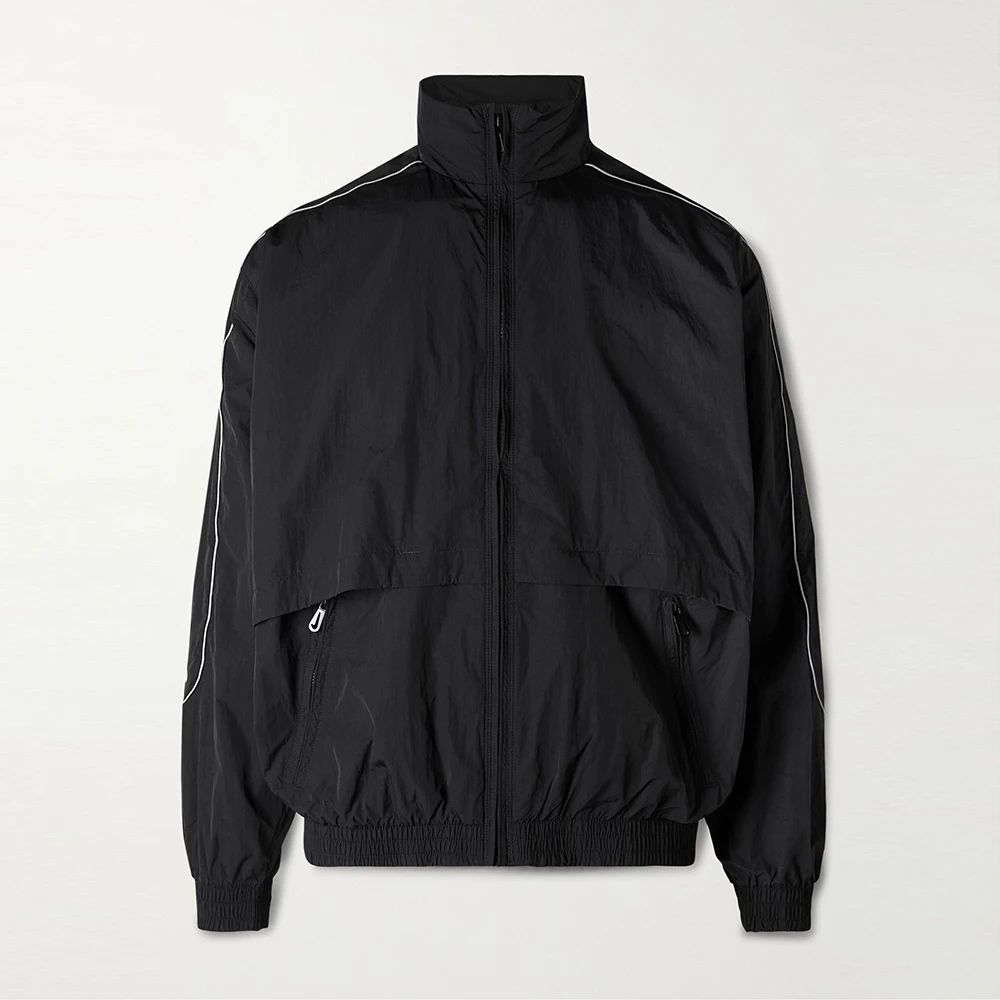 Windbreaker Jacket Tracksuit Windbreak Suits Stand Casual for Nylon Digital Printing Black 100% Polyester Short Custom Mens Mens