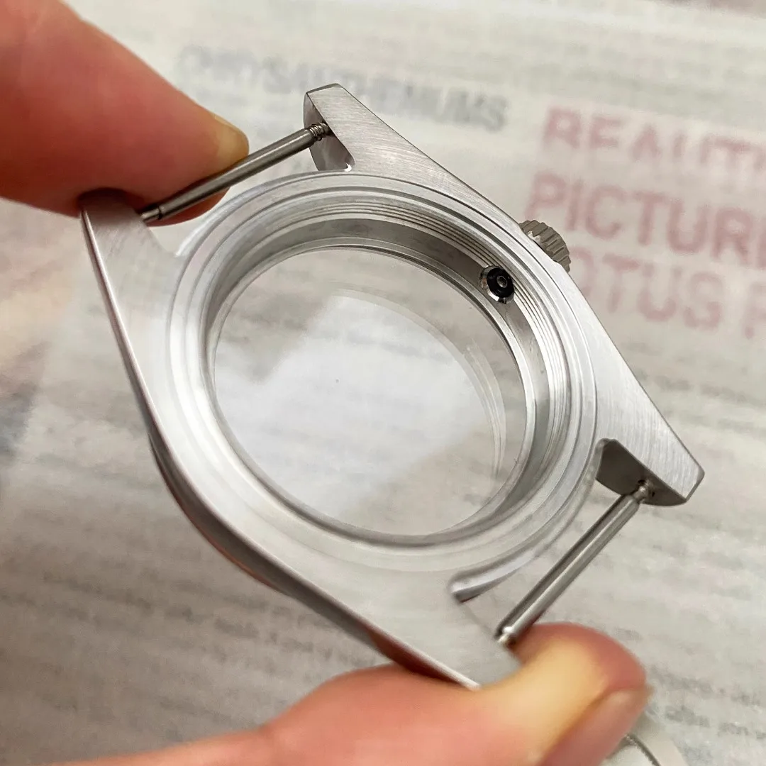 36mm/39mm Silver Watch Case Accessories Sapphire Glass with magnifying Fit NH35 NH36 Movement Bevel Edge Stainless Steel