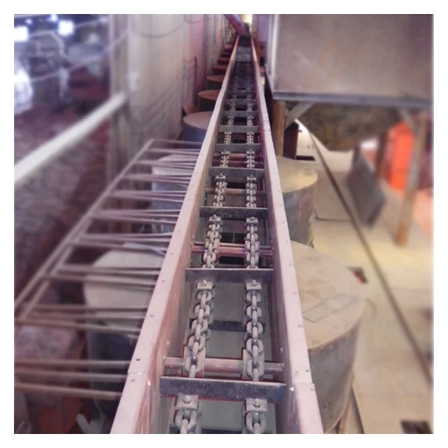 Horizontal/Inclined Scraper Flight Heat Resistant Drag Roller Chain Conveyor System For Grain