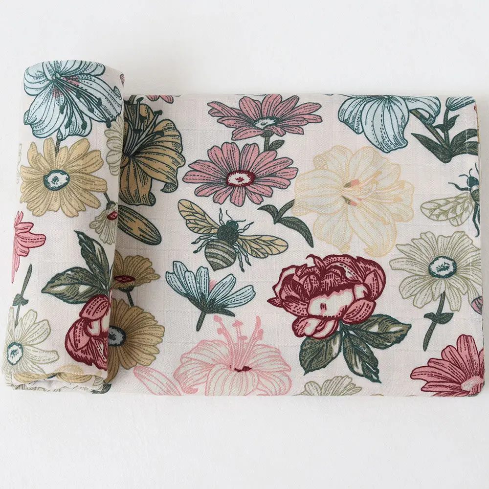 custom print soft baby cotton muslin sheet quilt swaddle blanket