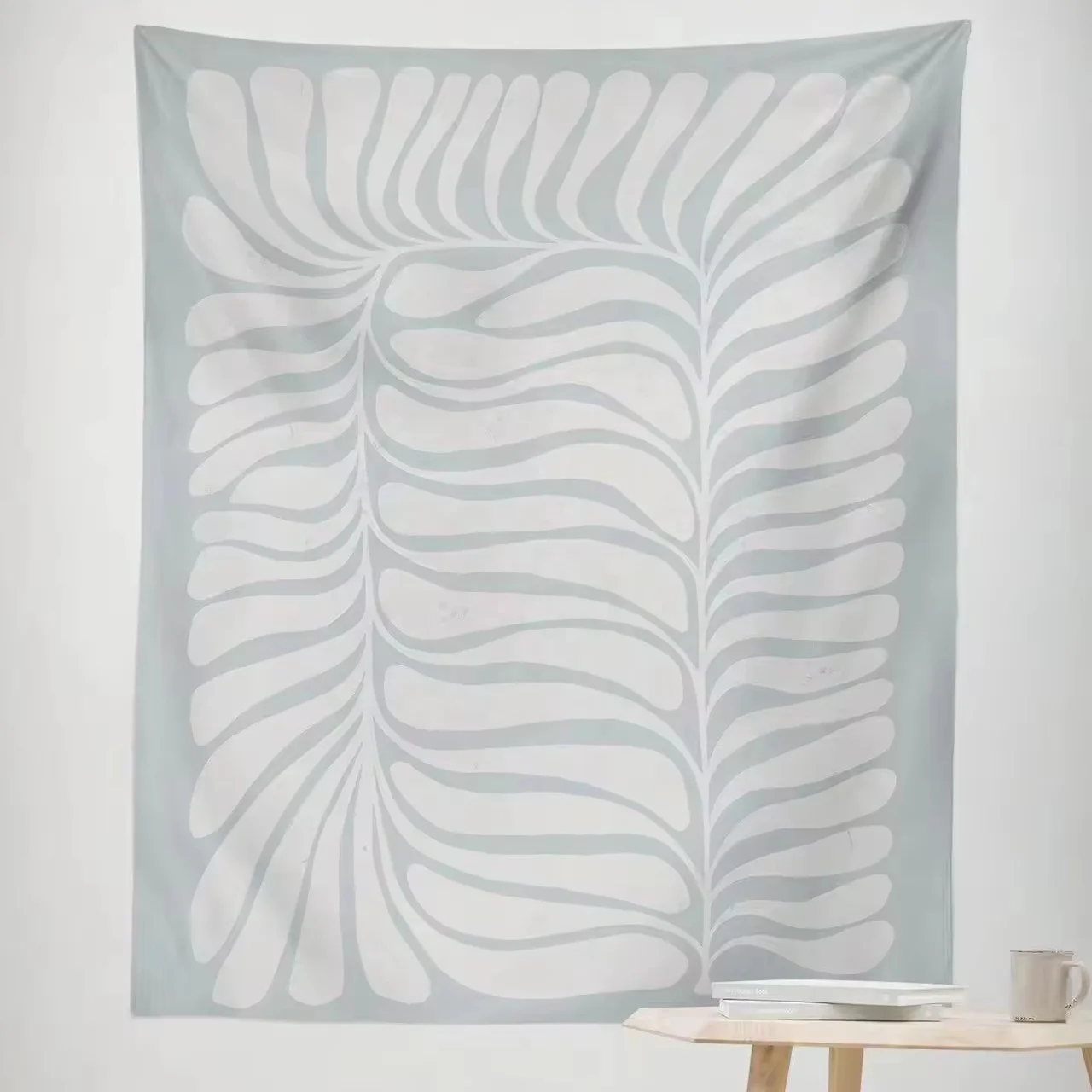 Mandala Tapestry Wall Hanging Bohemian Hippie White Tapestry Sketched Floral Print Tapestries for Home Bedroom Wall Deco