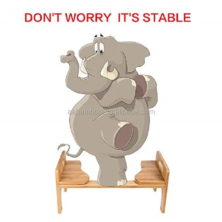 Bamboo bathroom squatty potty toilet stool