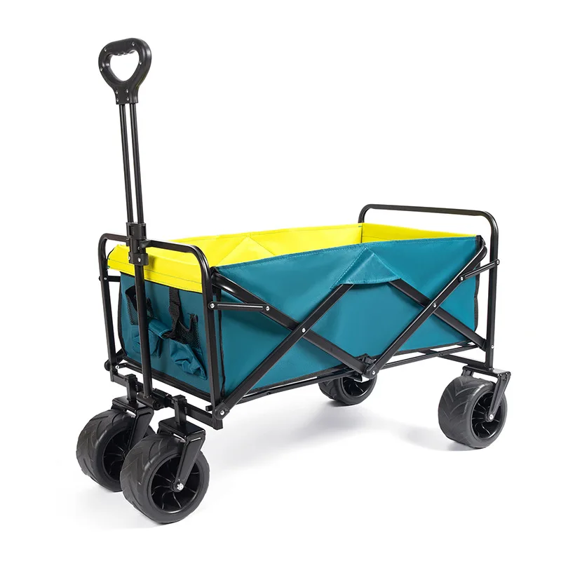 Customizable Camping Trolley Cart Outdoor Fishing Camping Essentials Cart Folding 4-Wheeled Shopping Cart