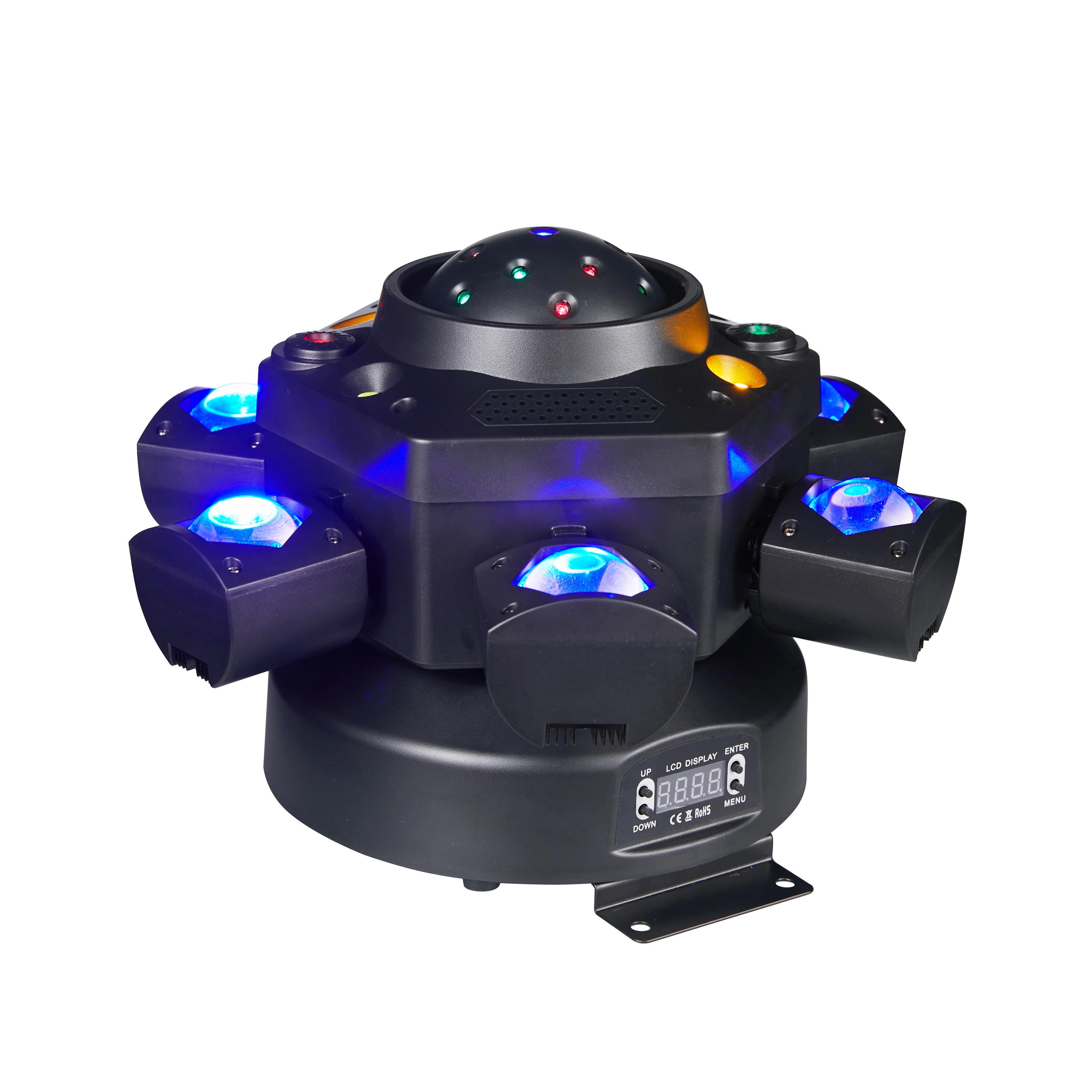 New Arrival LED 6 Armed Mini Moving Head Beam Laser Magical Ball Golden Light Strobe Effect  Disco Stage Lighting