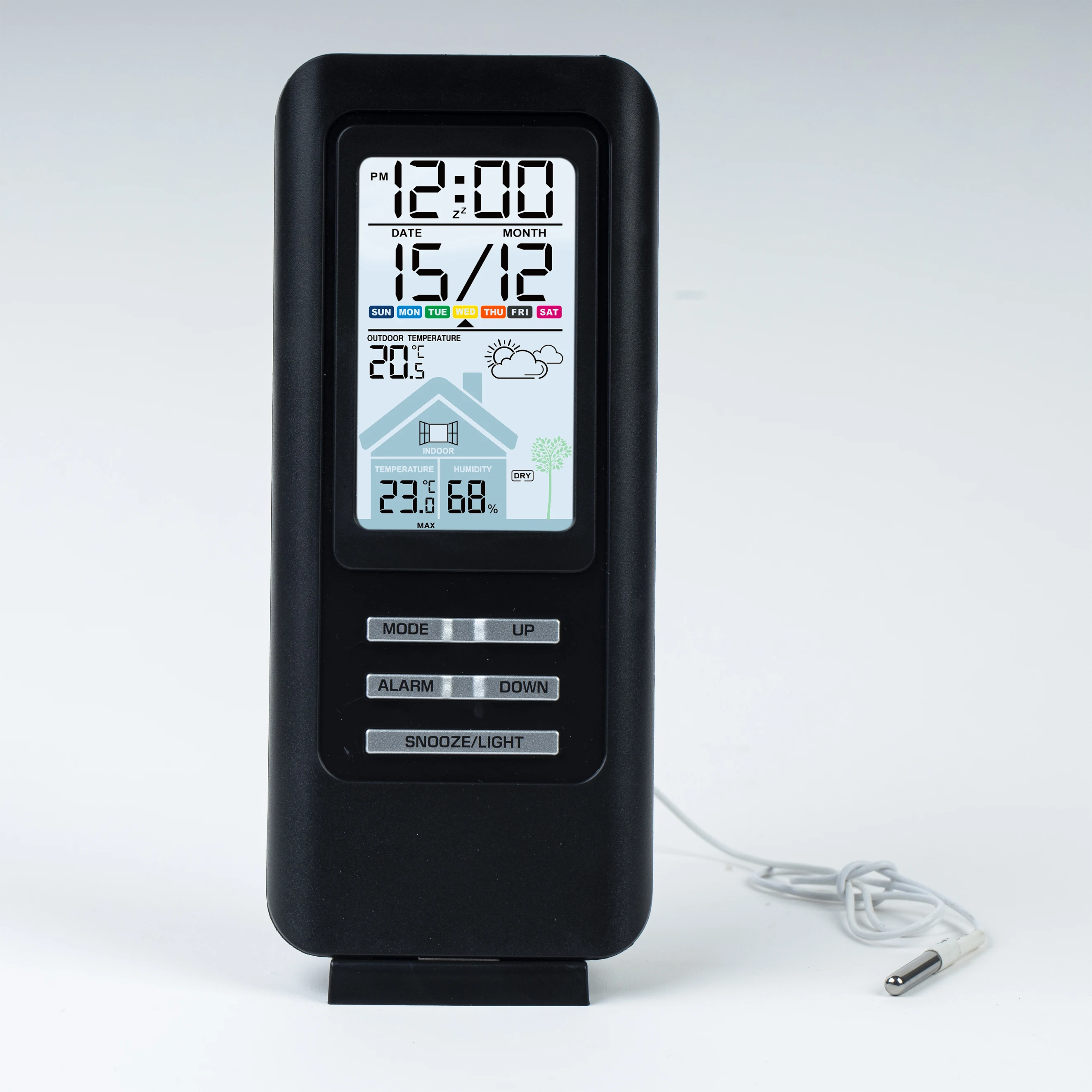 Digital Weather Station Wireless Indoor Outdoor Hygrometer Thermometer Weather Forecast With Wire Probe