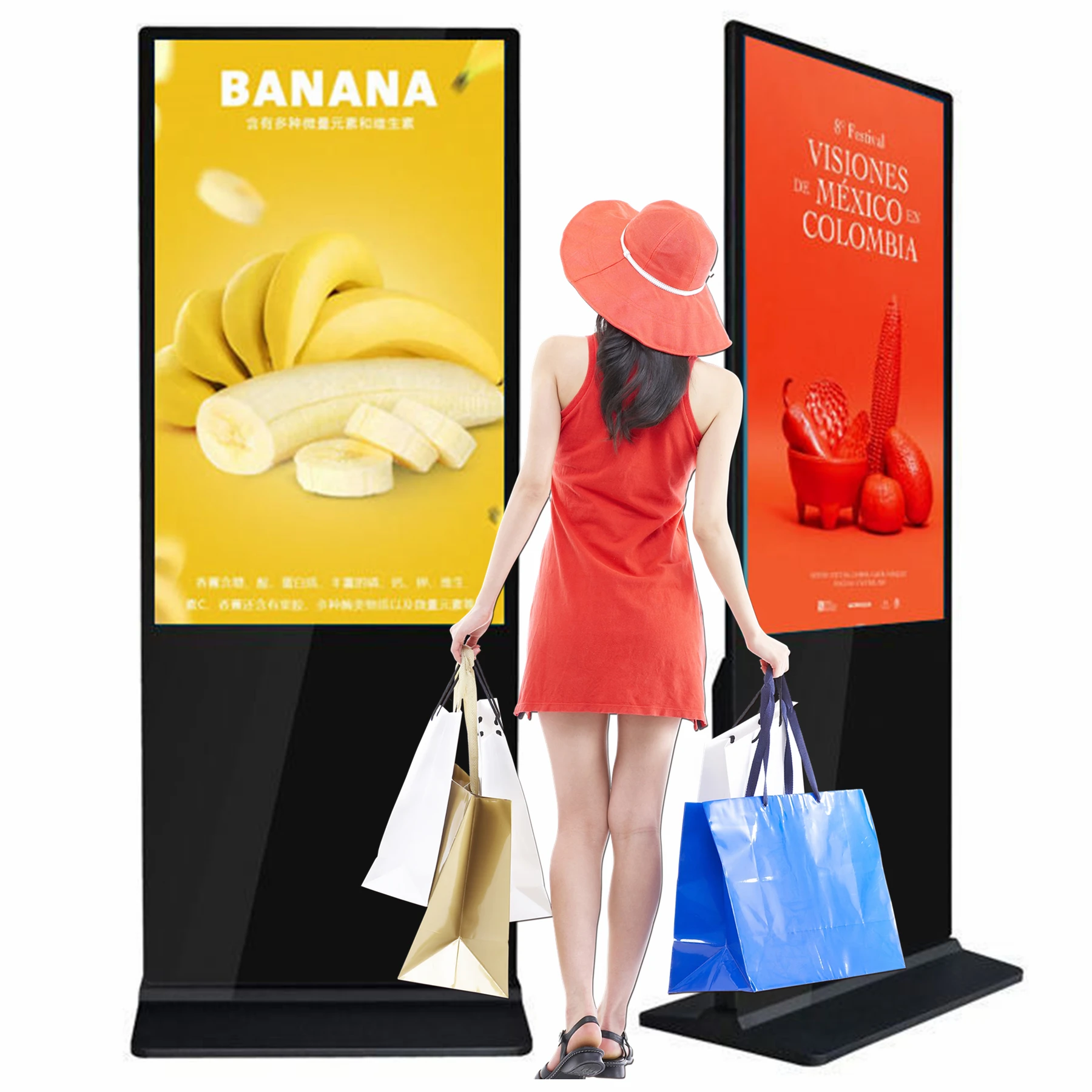 65 Inch 4K Touch Screen LCD Digital Signage Indoor Floor Standing Advertising Screen Display